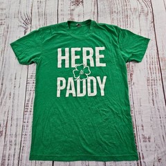 Here to Paddy St Patrick’s Day Green Short Sleeve Cotton Blend T-Shirt Men’s S
