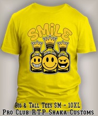 Captain Smiley Face Lean Team Graphic Big &Tall Sm T Streetwear Hip Hop Party T