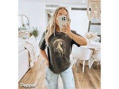 Unicorn Shirt for women, Album art trendy celestial moon Unicorn