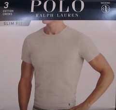 3 POLO RALPH LAUREN S M L XL SLIM FIT COTTON BLACK WHITE BLUE CREW NECK T SHIRTS