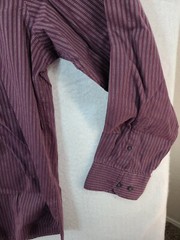 Dockers Mens XL Maroon Striped Long Sleeve Maroon Button Up Shirt
