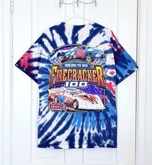 Vintage Fircracker 100 Tie-Dye Racing Tshirt 2007 Lernerville Speedway Large