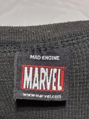 Marvel Mad Engine Punisher Shirt Mens 2XL Black Skull Thermal Waffle Knit