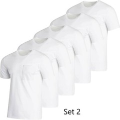 Men’s Cotton Crew Neck Pocket T-Shirts (5-Pack)