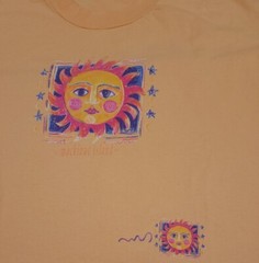 Vintage 90s Mackinac Island Sun Art Print T Shirt Rare Vtg USA Michigan Outdoor