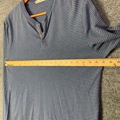 Marine Layer Henley Shirt Men Sz Medium Striped Long Sleeve Pullover