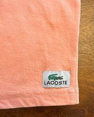Lacoste Men’s Light Orange Cotton Crew Neck T-Shirt Embroidered Alligator M L XL