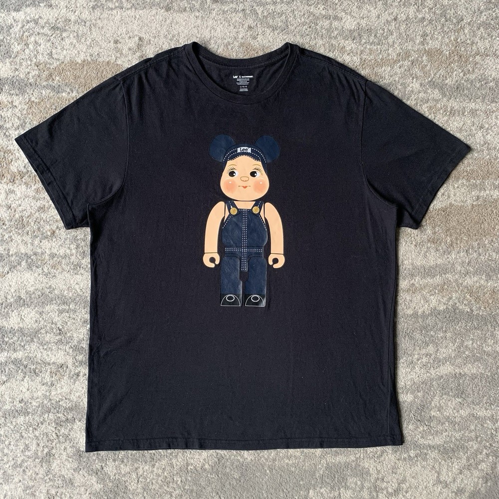 Lee Jeans X Bearbrick Collab T-Shirt Black Large Buddy Lee Graphic Medicom Toy