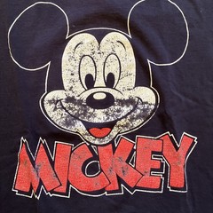 90s Disney Mickey Mouse MICKEY Tee – Black Size OSFA XL Distressed Faded Nice