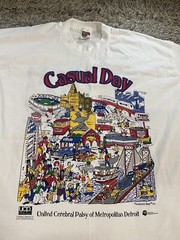 Vintage 80s United Cerebral Palsy Casual Day Detroit T-Shirt Mens 2XL Made USA