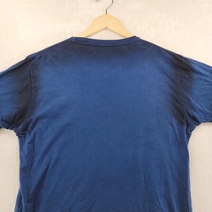 Custom Rug Vintage Wash Premium Denim Men Size L Blue Graphic Crew-Neck T-Shirt