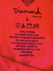 Diamond Supply Co. T-Shirt Diamond Print Mens L Red Short Sleeves Crew Neck NEW