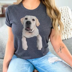 Custom Photo Dog Comfort Tee Personalized Pet Picture Shirt Gift