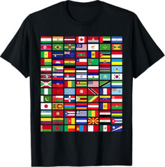 All Countries Flags of The World 287 Flag International T-Shirt