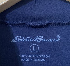 Eddie Bauer Navy Blue Mock Neck T Shirt Men’s L Casual Classic Cotton Layers