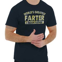 Funny Dad Worlds Best Farter I Mean Father Mens Casual Crewneck T Shirts Tees
