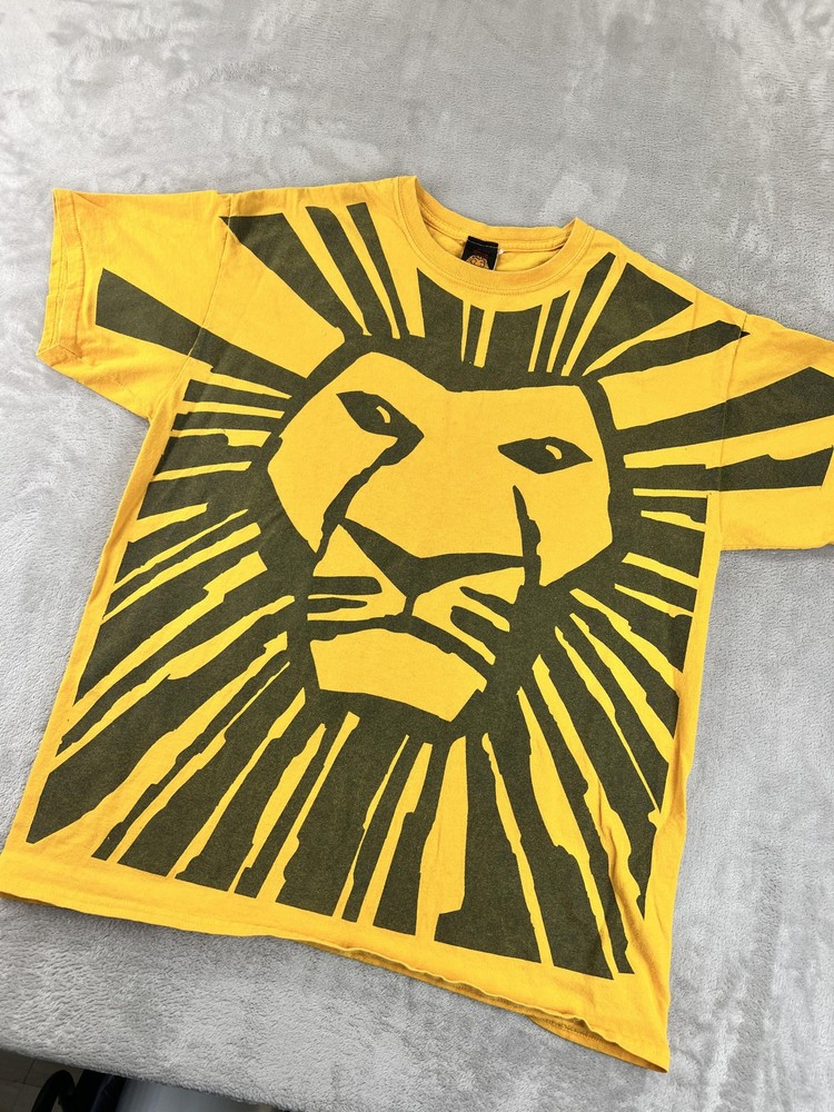 Disney Lion King Broadway Shirt Mens Large Yellow Graphic Tee Haiti Cotton