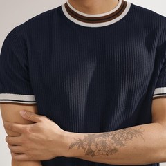 Mens Knitted Top Casual Business Shirt Business Casual Machine Friendly Care