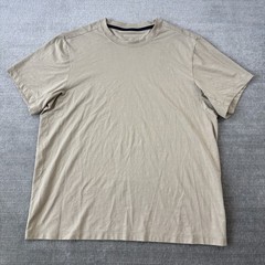 Lululemon T Shirt Men XL Tan Short Sleeve Logo Crew Neck Gym Running Athleisure
