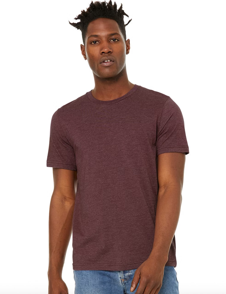 Bella + Canvas 3301C Blank Sueded T-Shirt Maroon Burgundy Unisex S-2XL | DTG HTV