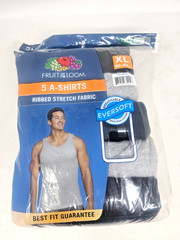 MEN’S FRUIT OF THE LOOM, TAG FREE A-SHIRTS, SIZE XL (46-48) PACK OF 5