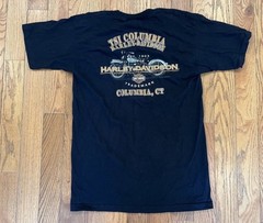 Vintage Harley Davidson T-Shirt Men’s Large TSI Columbia CT Black Graphic Tee