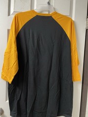 Men’s Colorblock Raglan 3/4 Sleeve Crew Neck T-Shirt Black/Yellow