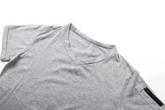 2025 Brand Quality Cotton Men T-shirt V-neck Fashion Design Slim Fit Soild