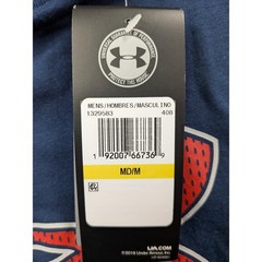 Under Armour Mens HeatGear Big Logo Graphic T-Shirt Navy Blue Red 1329583 Medium