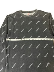 Supreme x Hanes Thermal Shirt Large Black Logo FW20 Waffle Knit Long Sleeve