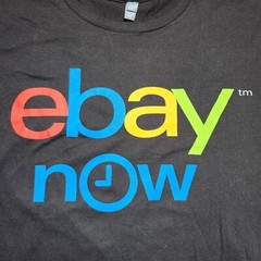 eBay Now Logo Black Long Sleeve T-Shirt Medium District Made Reseller Swag