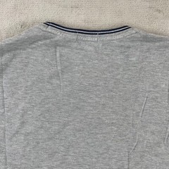 Polo Ralph Lauren T Shirt Men XL Grey Contrast Collar Short Sleeve Blue Pony
