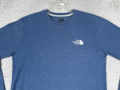 The North Face Shirt Mens Large Blue Crew Neck Long Sleeve Logo Graphic Tee