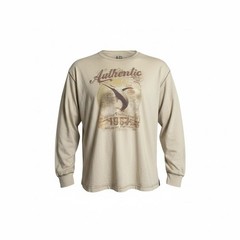 Authentic 67 Worldwide Sportsman Long Sleeve Thermal Tee Shirt Beige 2XL Fishing