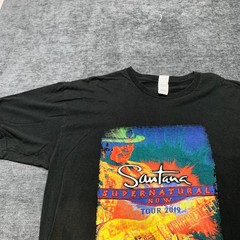 Suna Santana SuperNatural Now Tour 2019 T Shirt Mens XL Black Cotton Casual Tee