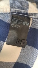 Uniqlo Flannel Shirt Mens M Blue White Buffalo Check Long Sleeve Button Down