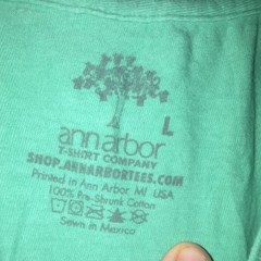 Ann Arbor T-Shirt Company Men’s L Green Cotton Graphic Crew Neck Tee