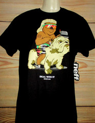 MENS NEFF DEAL WITH IT BLACK BULLDOG T-SHIRT SIZE M