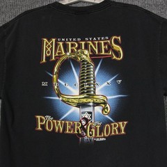 Vintage United States Marines Graphic T Shirt Mens Large 7.62 Design Military