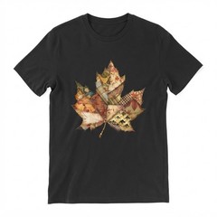 Patchwork Leaf T-Shirt, Fall Leaf Shirt, Cozy Fall Shirt, Fall Season Shirt