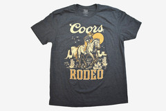 Coors Mens Coors Rodeo Cowboy On Horse Charcoal Heather Shirt New S-2XL