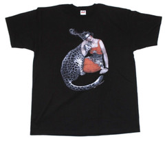 New! Vintage y2k 1920’s Art Deco Anvil T-Shirt Size XL Mens SEPS Leopard & Woman