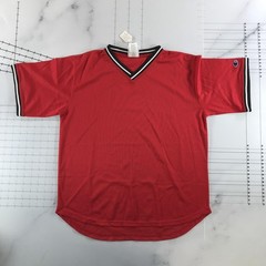 Vintage Champion Shirt Mens Medium Red Mesh V-Neck Short Sleeve Athletic Jersey