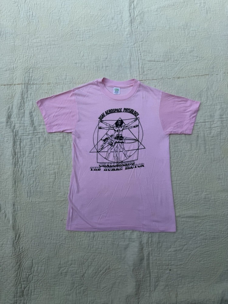 Vintage 80s US Air Force Anatomy USAF Army Military M Pink Davinci