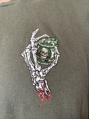 Retrofit Another Day Another Dollar Skeleton Styled Green Shirt Size XL Mens