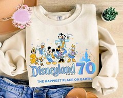 Disneyland 70th Anniversary Mickey & Friends Happiest Place Unisex Tee 660192