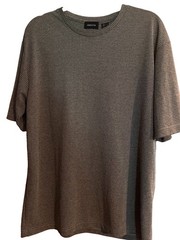 Claiborne Men’s Crew Neck T-Shirt Gray/Black Geometric Knit Short Sleeve Size L