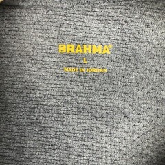 Brahma T-Shirt Mens L Gray Crewneck Pullover Front Pocket Long Sleeve