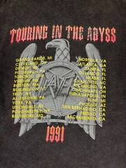 Vintage 1991 Slayer Touring In The Abyss T Shirt Adult Large Black Faded RARE