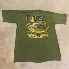 Vintage Smithsonian F-105 Thunderchief Fighter Bomber Air Space 90s Green Shirt